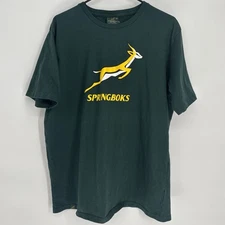 Springboks T Shirt South Africa Rugby Team 100% Cotton XL Great Condition