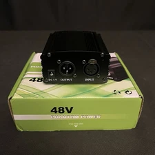 Fotoconic 1-channel 48v Phantom Power Supply with Adapter And XLR 3 Pin Micr