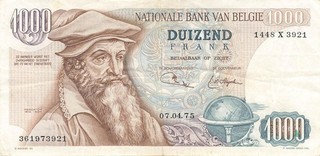 Belgien Belgium 1000 Francs 1975 gebraucht (Serie X) Banknote Lot Sammlung