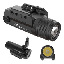CRONHAWK Pistol Flashlight Rechargeable 700 Lumen Rail 1pc Black, Black 1 