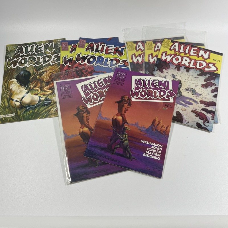 Alien Worlds (1982 Pacific Comics) Comic Book Lot of 8 #1, #3, #5, #6