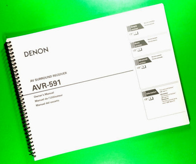 Owners Manual For Denon AVR-591 Surround Receiver, 77 Pages With Clear Covers!