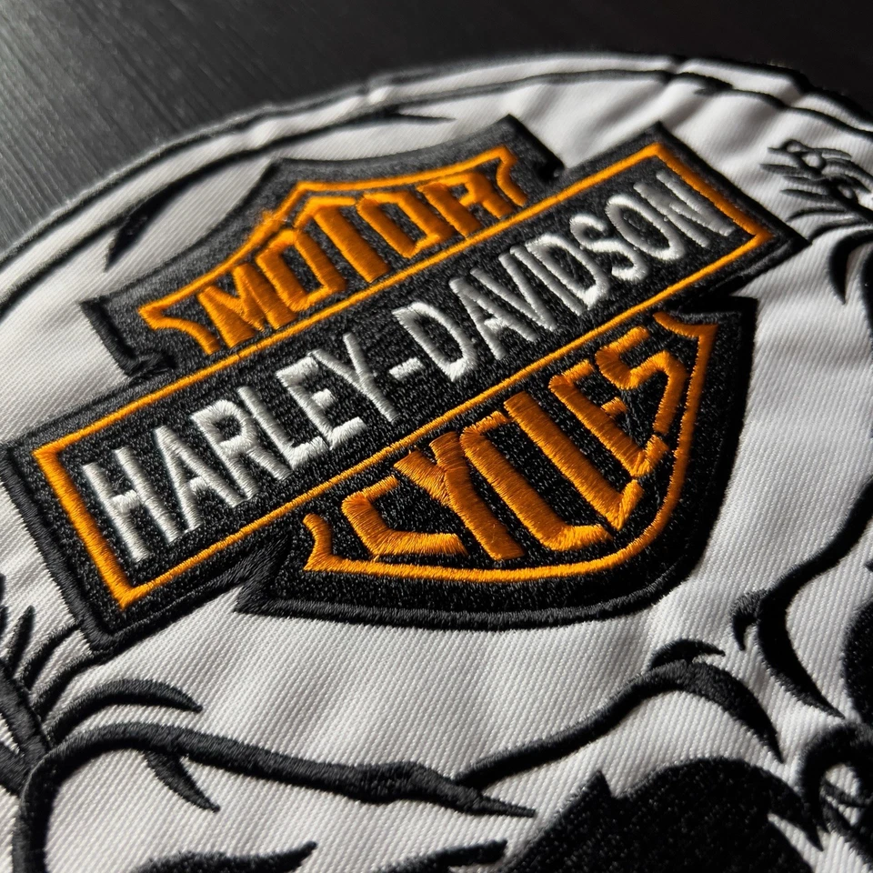Harley Davidson Patch Embroidered Willie G Skull Motorcycle Large 12x9 Biker - Image 3 of 4