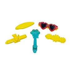 Vintage 80's Little Girl Hair Barrettes Clips Assorted Lot of 5 Yellow Blue Red