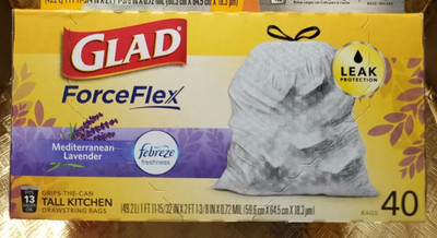 Glad Forceflex 13 gal. Tall Kitchen Trash Bags 40pk FEBREZE Lavender Scent 78459