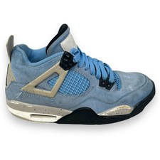 Nike Jordan 4 Retro UNC University Blu Ragazzo 5.5Y Sneaker 408452-400 Scarpe Scamosciate