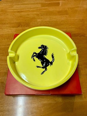 Ferrari BITOSSI Large Ceramic Ashtray 24cm Horse Logo Yellow Japan