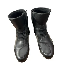 BMW Motorrad Motorcycle Boots Men's 42 EU Black Riding Shoes Leather Distressed