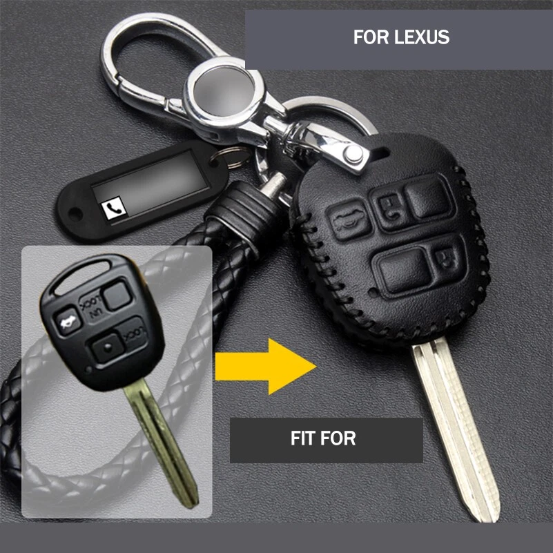 Funda Carcasa Llavero Mando a Distancia Cuero 3 Botones Ajuste Lexus GX470 RX350 ES300 Foto 3 de 4