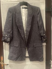 Ladies ZARA linen Blend Short Sleeves Jacket Size XS