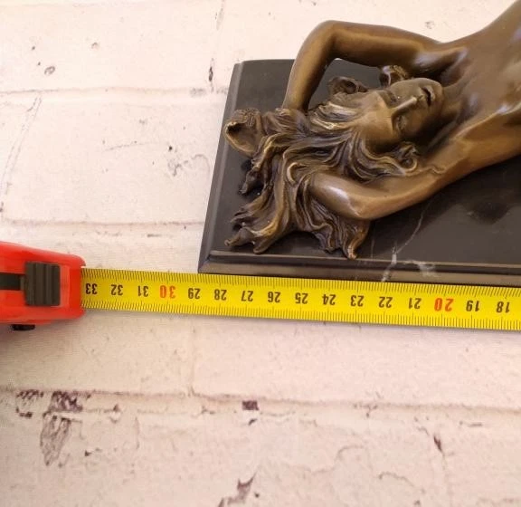 Vintage Bronze Sculpture Statue Woman Marble Deco V Mavchi Rare Decor Rare - Image 4 of 4