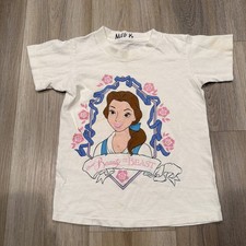 Vintage Disney Beauty And The Beast Shirt White Kids Single Stitch One Size