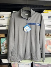 Men's Columbia PFG Skiff Guide™ Fleece - Large Grey W/ Navy Trim Omni Shield
