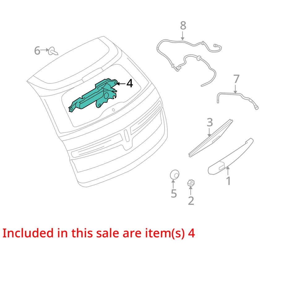 Lincoln MKT 2018 motor limpiaparabrisas trasero fabricante de equipos originales 59 k millas - LKQ413558121 Foto 4 de 4