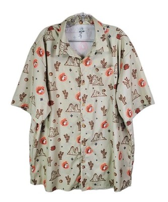 Buc-ees Bucees Desert Camper Short Sleeve Button Graphic Hawaiian Mens Shirt 3X
