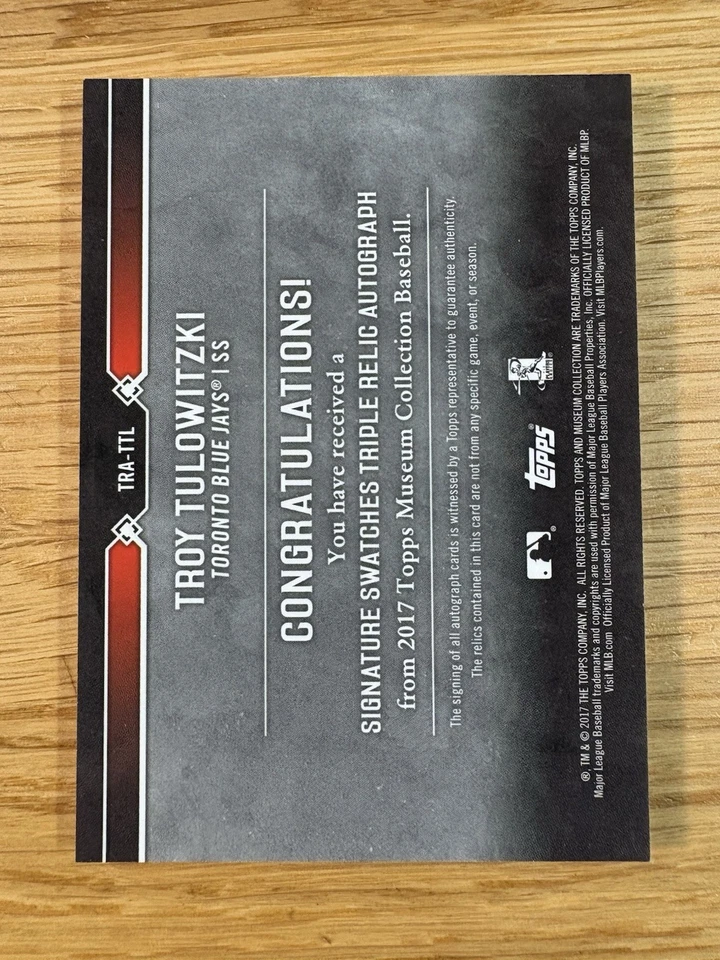 2017 Topps Museum Collection Signature Swatches 04/25 Troy Tulowitzki Auto Patch - Image 3 of 3