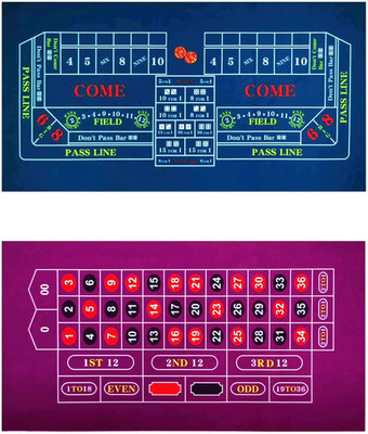 84X42'' Roulette/Craps Casino Felt - Professional Grade Mat Blue/Purple