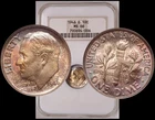 1946-D Roosevelt Dime NGC MS66 Beautiful Toned Gen 5 Fatty Old Holder