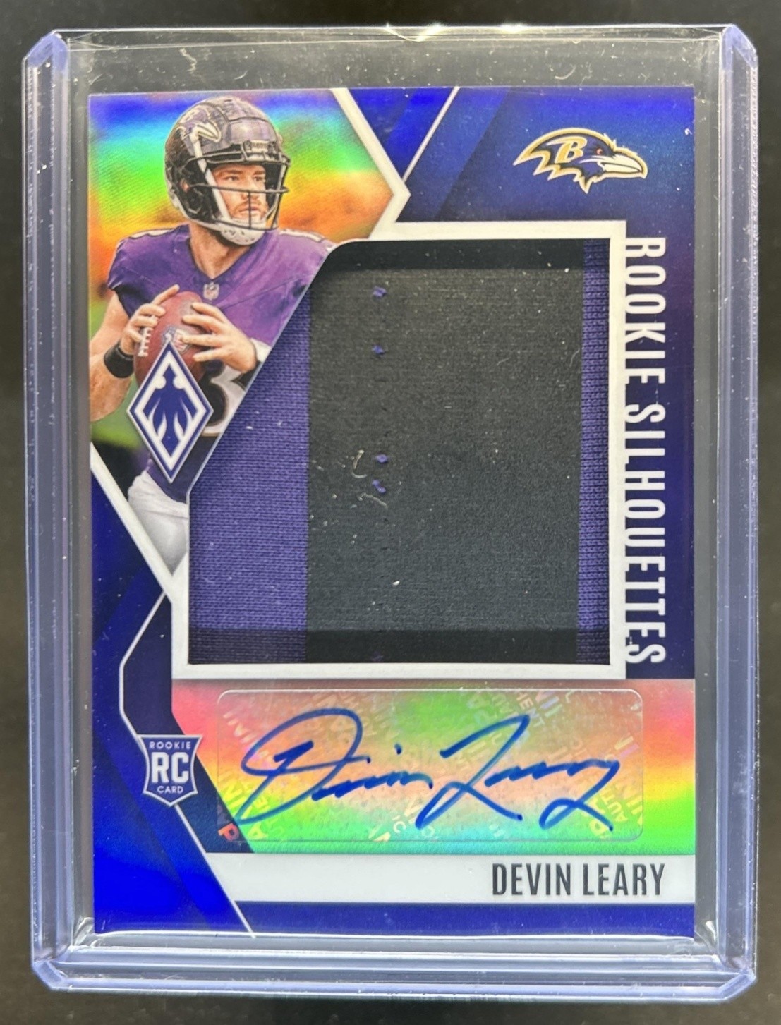 Devin Leary Panini Phoenix Rookie Silhouettes Autographs Relic #RSDLY Blue