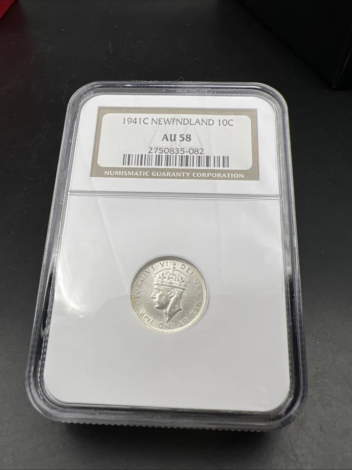 1941 C Newfoundland 10c 10 Cents Silver Coin NGC AU58 About UNC - Image 2 of 4
