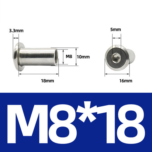 Möbelverbinder Verbindungs Muttern Holzverbindermuttern | 304 Edelstahl | M3-M10 - Picture 109 of 132