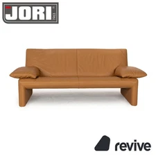 Jori Linea Two-Seater Leather Two-Seater Brown Manual Function Sofa Couch