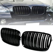 E70 E71 Grille, Front Kidney 2007-2014 X5 E70 X6 E71 Gloss Black Double Slats