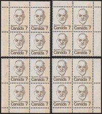 CANADA (1974) #592 Single Tag Error Corner Block Set MNH / CV $400 (L#1447)