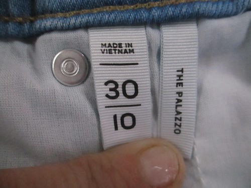LOFT The Palazzo Jeans Womens 10 Blue Light Wash High Rise Wide Leg 31x30 - Picture 5 of 11