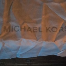 Michael Kors White Drawstring Dustbag Pouch with Logo, Solid Designer Women