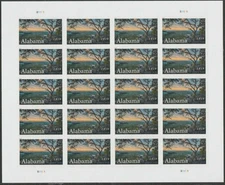 Alabama Statehood Pane of 20 Current Rate Postage Stamps Scott 5360