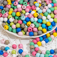 1000Pcs Colorful round Wooden Beads for Craft Natual Wood Bead Assorted Farmhous