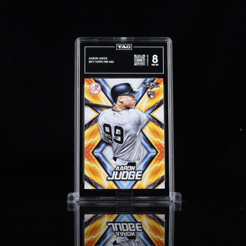 2017 Topps Fire AARON JUDGE (RC) TAG 8 Yankees MVP Rookie #62 - Picture 1 of 2