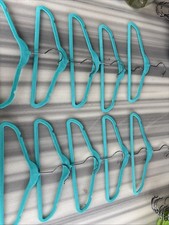 Children Velvet Hangers Turquoise Set Of 10