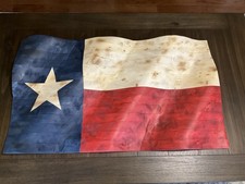 Handcrafted Wood Rustic Style Waving Texas State Flag, Wood Flag Wall Decoration