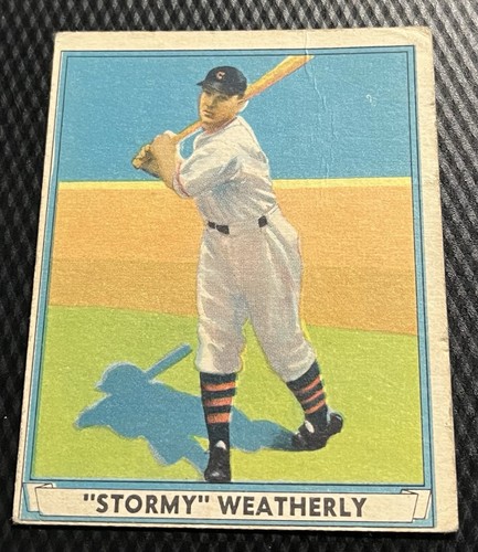 1941 Playball Roy Stormy Weatherly Indians Karte #17 kleinere Qualität leichte Falte