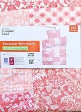 LIVARNO home Seersucker Bettwäsche Garnitur XL 155 x 220 cm Reißverschluss NEU