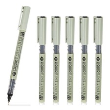 Fineliner Pens, 6 Pcs Black 01 0.25mm Fineliner Marker Waterproof Ink Pen