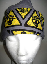 Bandana Handkerchief Gray Yellow Skulls Costume Accessory Pirate Biker Etc 19x20