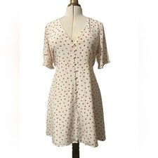 Madewell Strawberries Dress Size 10 Silk Picnic Festival Party Summer Cute