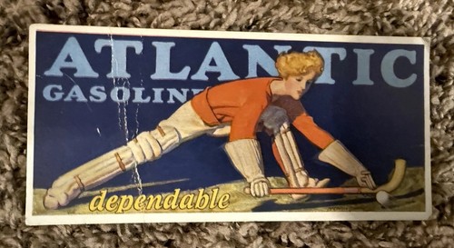 VINTAGE ADVERTISING INK BLOTTER ATLANTIC GASOLINE GAS WOMAN
