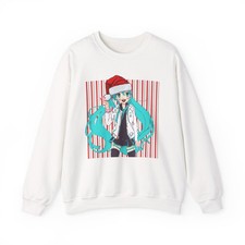 Hatsune Miku Christmas Sweatshirt, Vocaloid Holiday Crewneck Sweatshirt