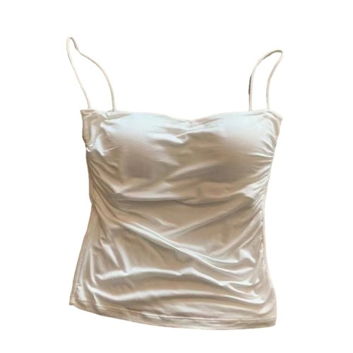 Female Tank Top with Built In Bra Spaghetti Strap Comfortable Stretch Fabric - Picture 22 of 35