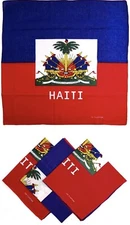 (Pack Of 2) 100% Cotton Haitian Flag Bandana Headband, Neck Scarf, Face Mask…