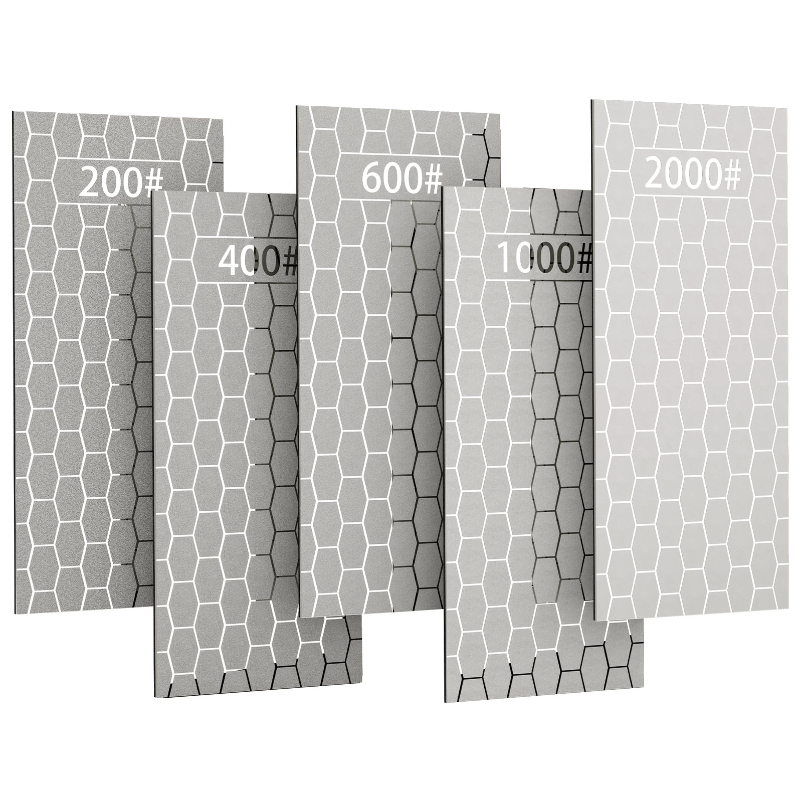 5 Pack Diamond Sharpening Stone Honeycomb Surface Whetstone with Non Slip Base