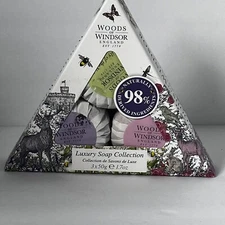 Woods Of Windsor Luxury Soap Collection LAVENDER, TRUE ROSE, LILY OF THE VALLEY