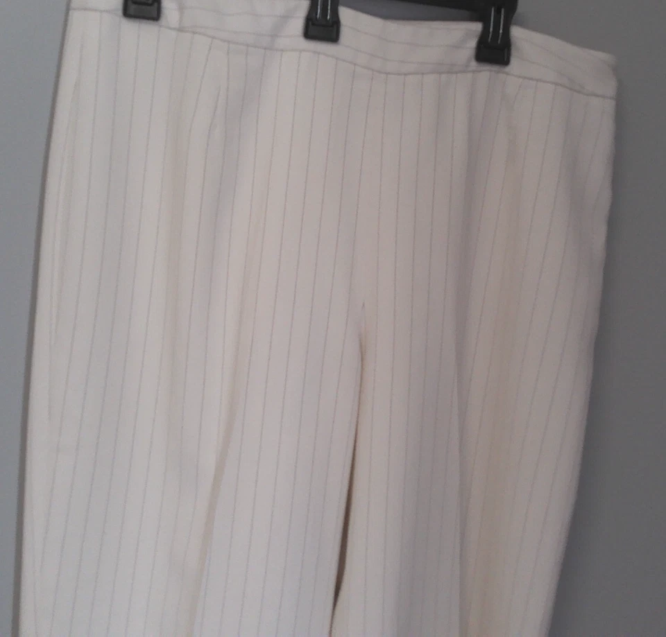 LE SUIT ESSENTIALS MUJER TALLA 12 PIN RAYAS VESTIDO PANTALONES COLOR CREMA Foto 2 de 4