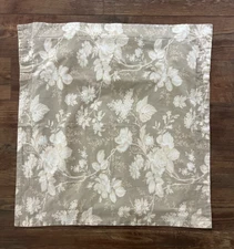 Restoration Hardware Euro Pillow Sham  Cotton Neutral Floral Made in Italy Nice!
