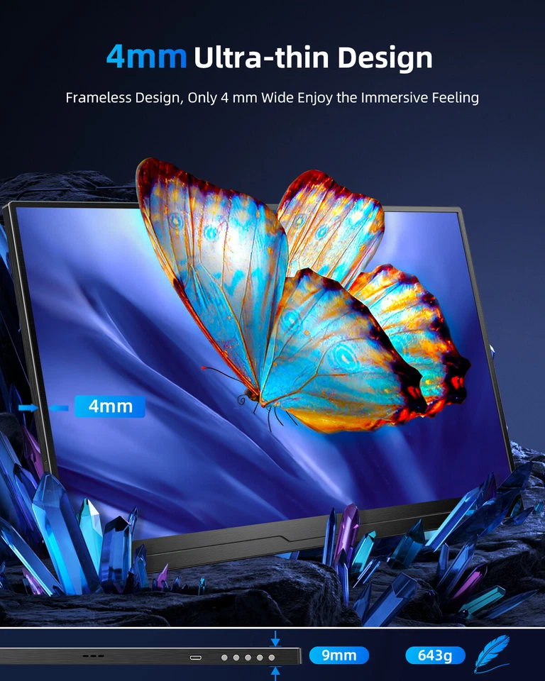 Portable Monitor 16" 2K QHD Type C Display 2560*1600 Second Extended Screen VESA - Image 3 of 4