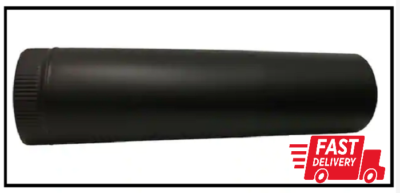 6-Inch Black Steel Stove Pipe – 24-Gauge Snap-Lock Design, 24-Inch Length, Single Wall